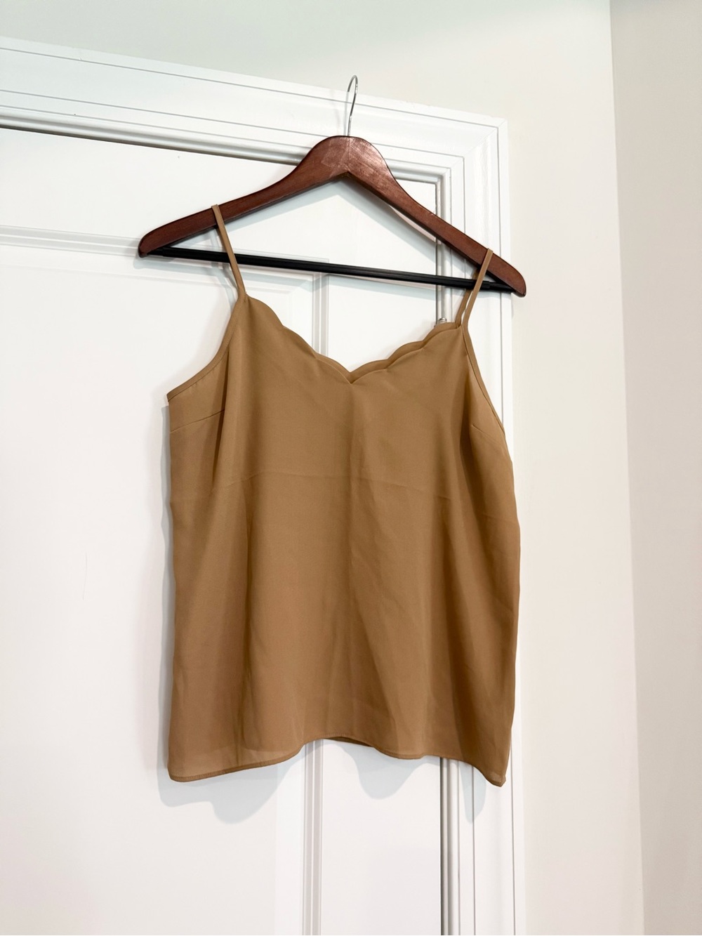 NWOT Express Tan Scallop V-Neck Camisole
